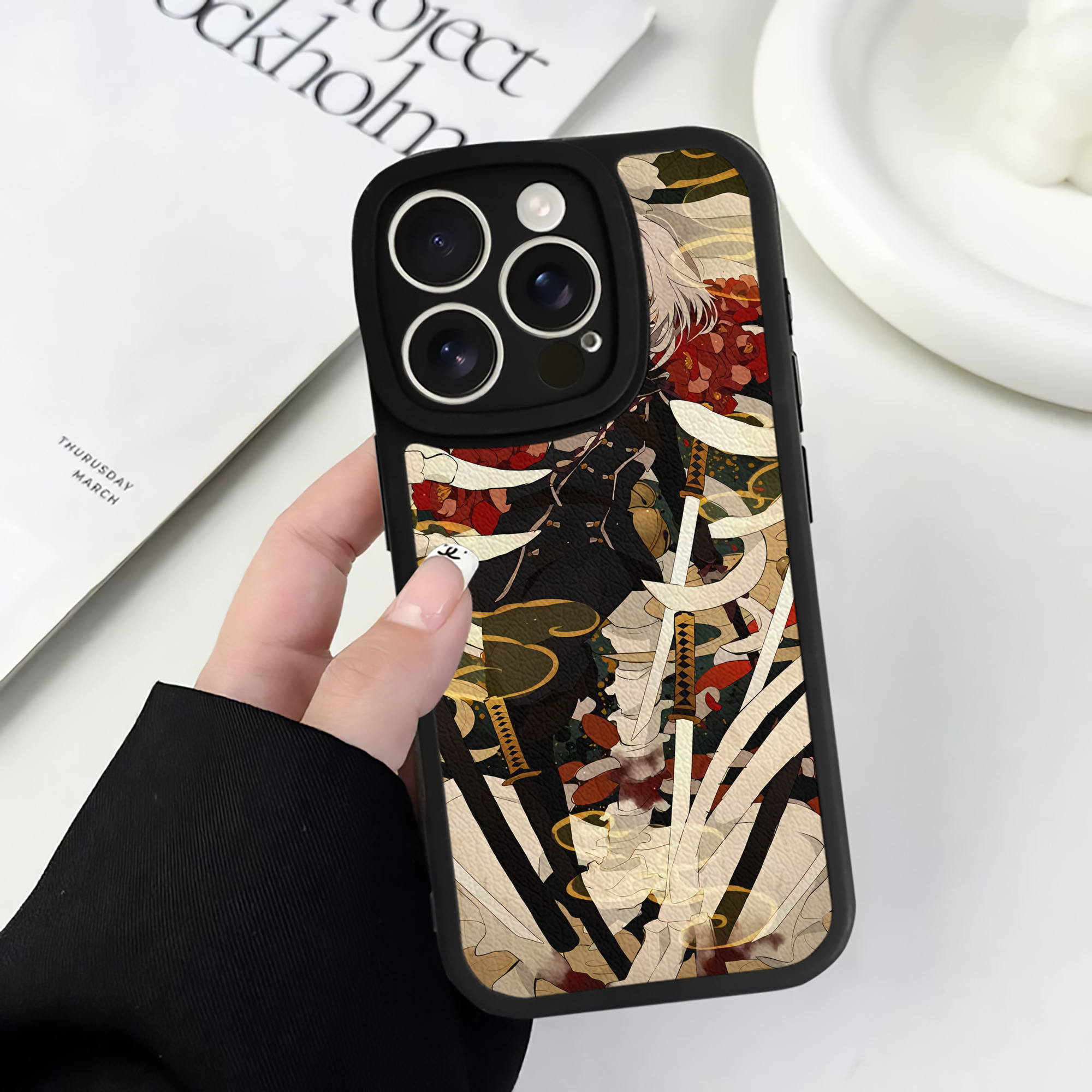 （画像用） 刀剣乱舞 Touken Ranbu 【iPhone 16シリーズ対応】シリコンスマホケース（レザー調） 材質：シリコン